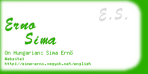 erno sima business card